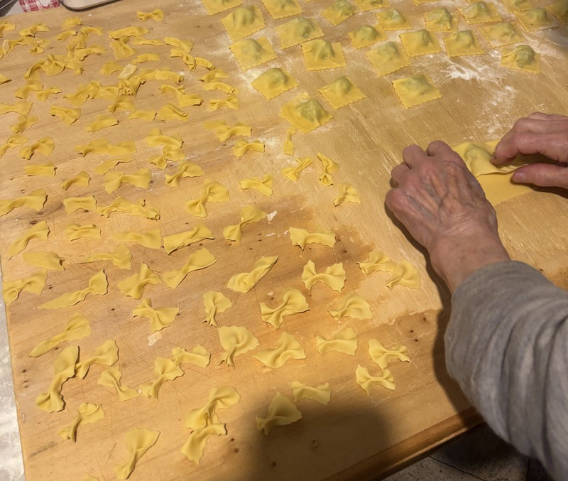 farfalle e ravioli